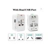 TazTeck Universal Worldwide Travel Adapter Plug with Dual-USB Charging Ports (White) UK US EU AU - Image 6